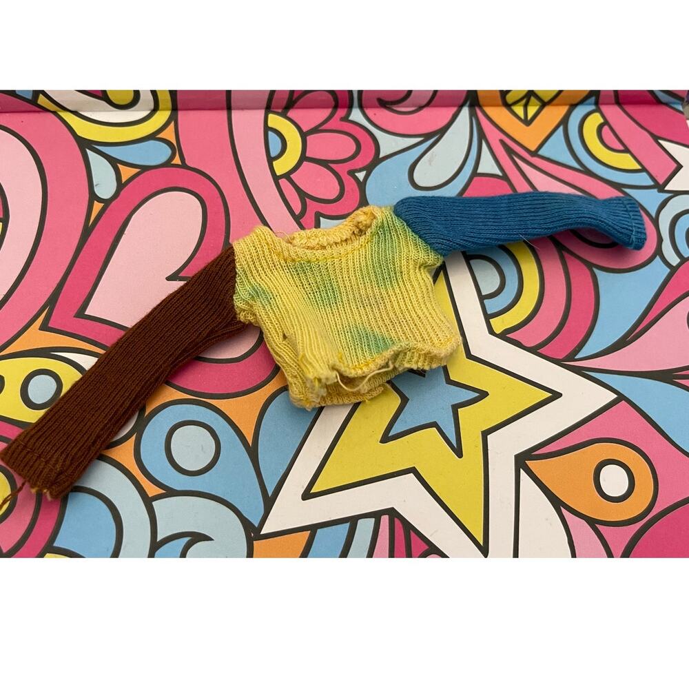 Vintage Hasbro World of Love Yellow Blue Long Sleeve Shirt Faded As is Hong Kong